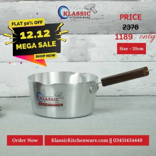 Aluminum Silver Steel Metal Finish Milk Pan 20cm