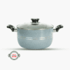 Cooking Pot Marble blue 28cm Glass Lid