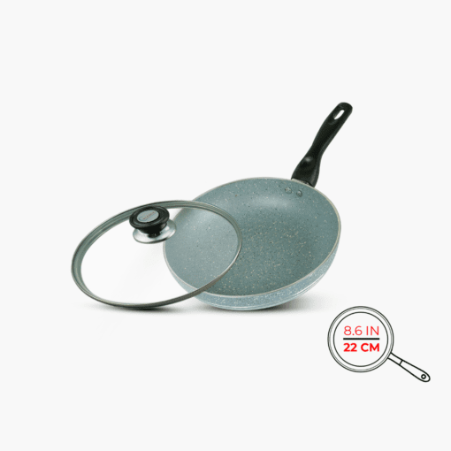 Frying Pan Marble gray 22cm Glass lid