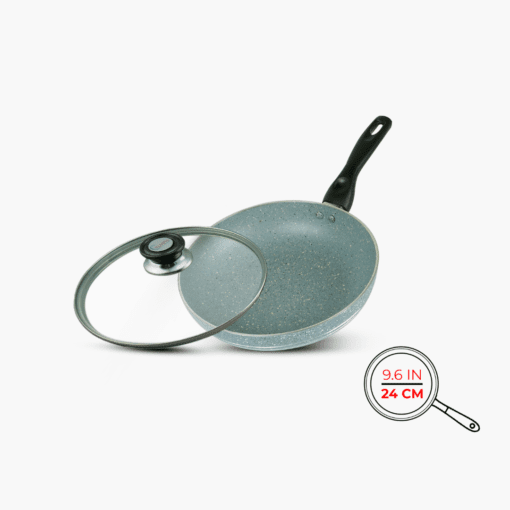 Frying Pan Marble gray 24cm Glass lid