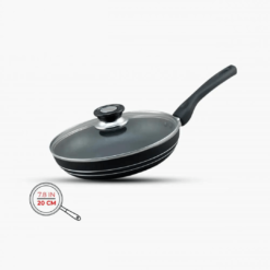 Frying Pan with Glass Lid 20Cm Non Stick black