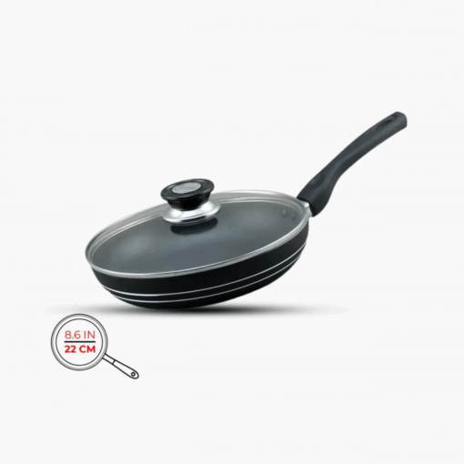 Frying Pan with Glass Lid 22Cm Non Stick black