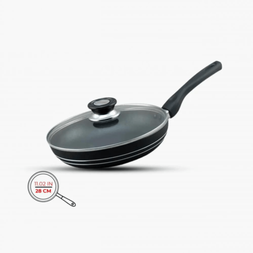 Frying Pan with Glass Lid 28Cm Non Stick black