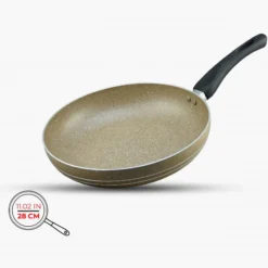 Diecast Marble Coated Frypan 26cm Beige