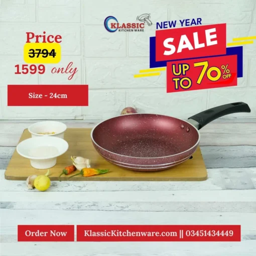 non stick red Frying Pan 24cm