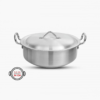 Flat Aluminum wok Metal Finish 24cm