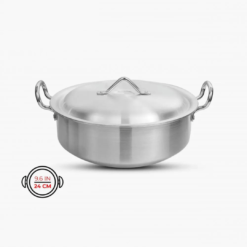 Flat Aluminum wok Metal Finish 24cm