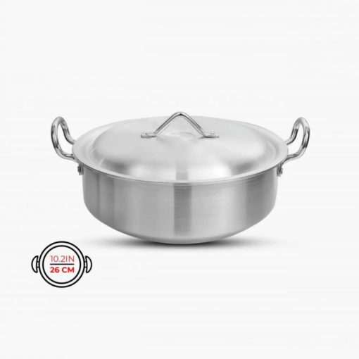 Flat wok Metal Finish 26cm