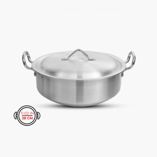 Flat Aluminum Metal Finish wok 28 cm