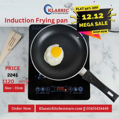 Non Stick Induction Frying Pan 22cm Black